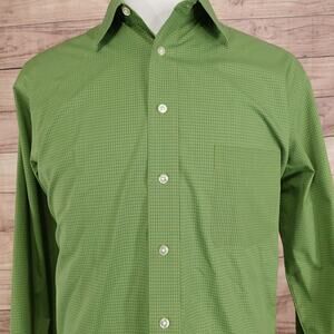 Stafford Shirt Mens‎ X-Tall 16.5 36-37 Green Check Performance Dress Long Sleeve